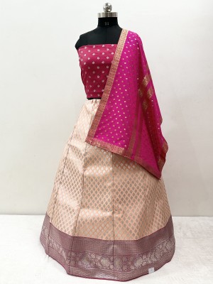 manufacturer Leheriya Semi Stitched Lehenga Choli(Pink)