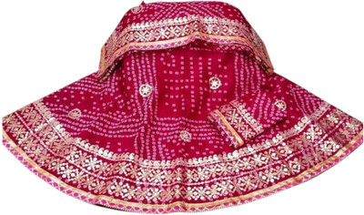 GG Rags Bandhani, Printed Semi Stitched Lehenga Choli(Pink)