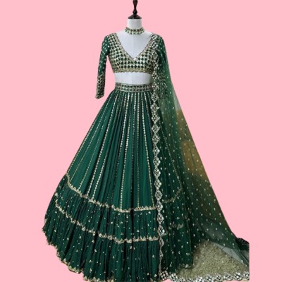 IYALAFAB Self Design Semi Stitched Lehenga Choli(Green)