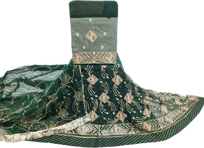 Man Fashion Embroidered Semi Stitched Rajasthani Poshak(Dark Green)