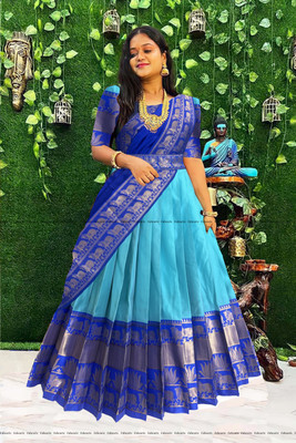 SHREE CREATION Self Design Semi Stitched Lehenga Choli(Light Blue)