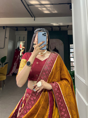 HEM SELLES Self Design Semi Stitched Lehenga Choli(Maroon)