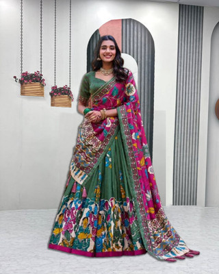AAYUSHYAM ENTERPRISE Self Design Semi Stitched Lehenga Choli(Light Blue)