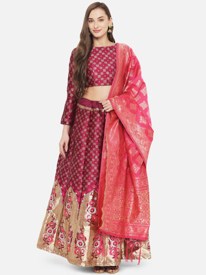 Divastri Self Design Semi Stitched Lehenga Choli(Purple)