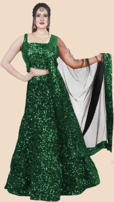 DD's creation Embellished Semi Stitched Lehenga Choli(Green)