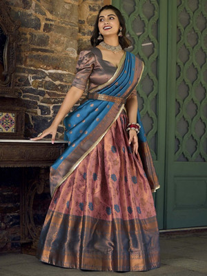 SHREEENATHJICREATION Self Design Semi Stitched Lehenga Choli(Pink)