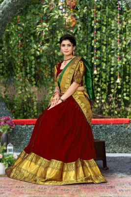 DD's creation Embellished Semi Stitched Lehenga Choli(Maroon)