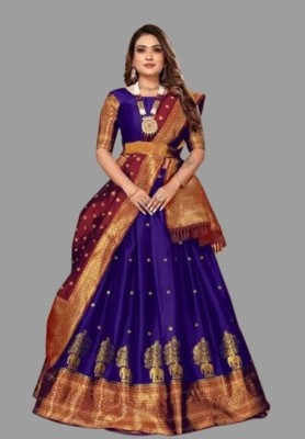 MIYANI FAB Printed Semi Stitched Lehenga Choli(Blue)