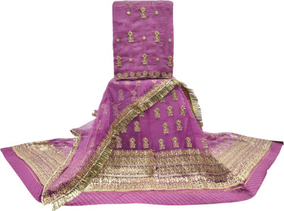 Man Fashion Embroidered Semi Stitched Lehenga Choli(Purple)