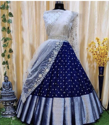 SHREENATHJI CREATION Self Design Semi Stitched Lehenga Choli(Blue)