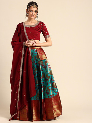 Payu Printed Semi Stitched Lehenga Choli(Multicolor)