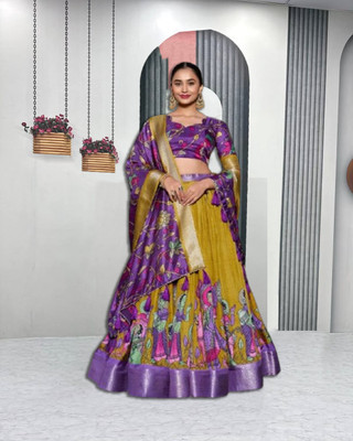 AAYUSHYAM ENTERPRISE Self Design Semi Stitched Lehenga Choli(Yellow)