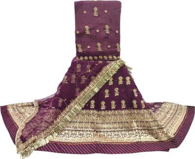 Man Fashion Embroidered Semi Stitched Lehenga Choli(Purple)