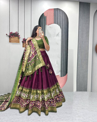 AAYUSHYAM ENTERPRISE Printed Semi Stitched Lehenga Choli(Multicolor)