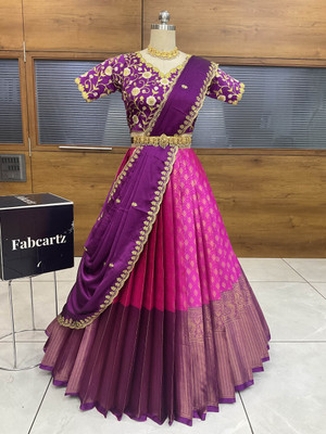 SHREE CREATION Self Design Semi Stitched Lehenga Choli(Multicolor)