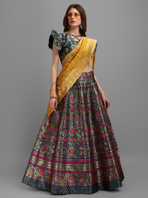 PURVAJA Self Design Semi Stitched Lehenga Choli(Light Blue)