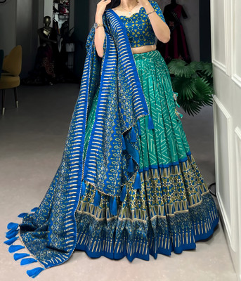 Lord Martin Printed Semi Stitched Lehenga Choli(Multicolor)