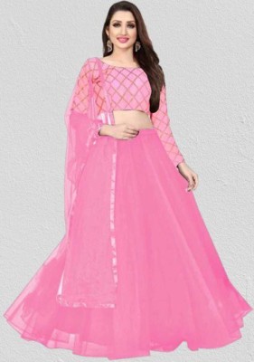 BIPIN ENTERPRISE Embroidered Semi Stitched Lehenga Choli(Pink)