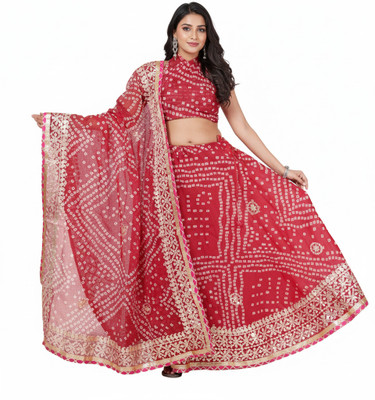 PAHNAVA Printed Semi Stitched Lehenga Choli(Multicolor)