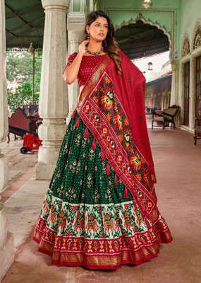 GORASH CREATION Printed Semi Stitched Lehenga Choli(Green)
