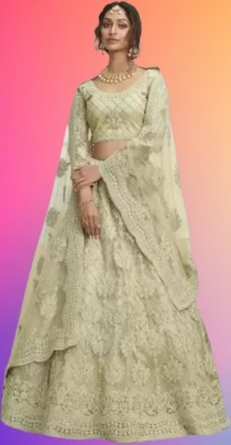 Miara Self Design Semi Stitched Lehenga Choli(Light Green)