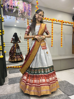 MR Y Self Design Semi Stitched Lehenga Choli(Grey)