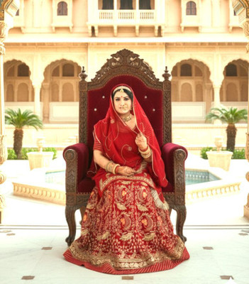 WOMENGIRLFASHION Embroidered Semi Stitched Rajasthani Poshak(Red)