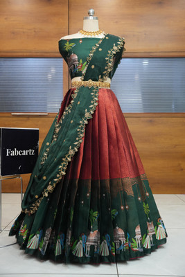 SHREE CREATION Embroidered Semi Stitched Lehenga Choli(Maroon)