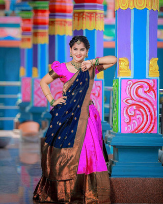 HOUSE OF COMMON Printed Semi Stitched Lehenga Choli(Multicolor)