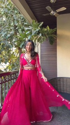 Starly Embroidered Stitched Lehenga with Jacket(Pink)