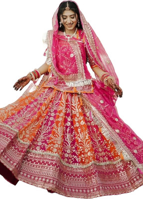 RATNAMAHAL Embroidered, Self Design Semi Stitched Rajputi Poshak(Multicolor)