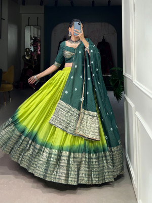 AAYUSHYAM ENTERPRISE Printed Semi Stitched Lehenga Choli(Light Green)