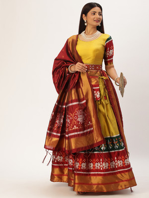 SHREE CREATION Self Design Semi Stitched Lehenga Choli(Yellow)
