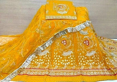 WOMENGIRLFASHION Embroidered Semi Stitched Rajasthani Poshak(Yellow)