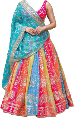 HRMFAB Self Design Semi Stitched Lehenga Choli(Multicolor)