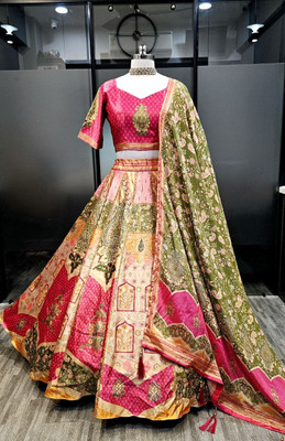 RangRaasa Digital Print Stitched Lehenga Choli(Multicolor)