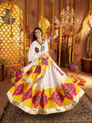odette Embroidered Semi Stitched Lehenga Choli(Multicolor)