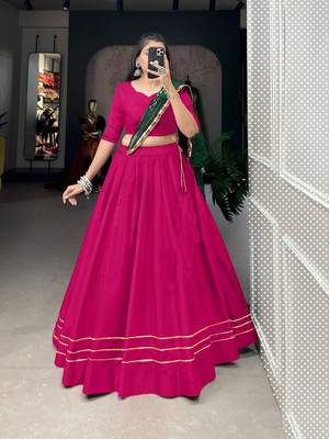 AAYUSHYAM ENTERPRISE Self Design Semi Stitched Lehenga Choli(Pink)