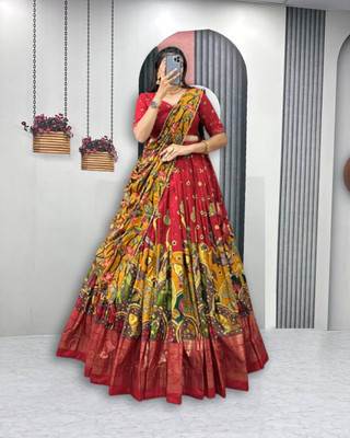 RADHVI BIZ Self Design Semi Stitched Lehenga Choli(Multicolor)