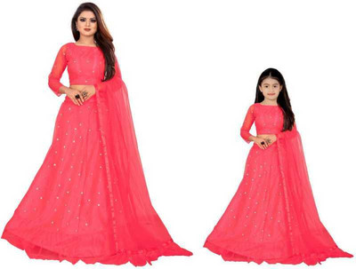 RUKHA FAB Embellished Semi Stitched Lehenga Choli(Orange)