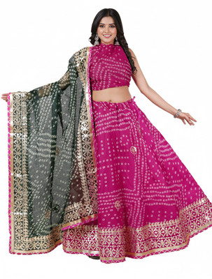 PAHNAVA Printed Semi Stitched Lehenga Choli(Multicolor)