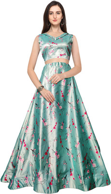 kaizen texo fab Digital Print Semi Stitched Lehenga Choli(Multicolor)