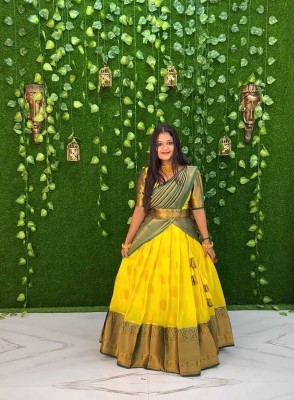 VADTALWALA Self Design Semi Stitched Lehenga Choli(Yellow, Green)