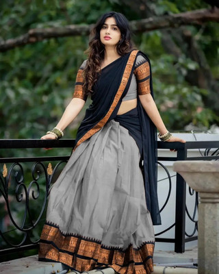 DIVINE JUNCTIONWEAR Self Design Semi Stitched Lehenga Choli(Grey)