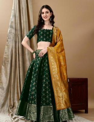 Harshiv Textile Self Design Semi Stitched Lehenga Choli(Multicolor)