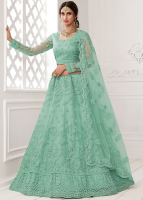 PATBRO Embroidered Semi Stitched Lehenga Choli(Multicolor)
