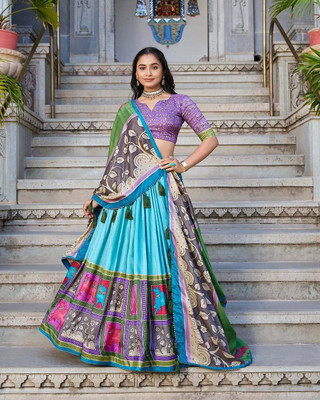 AAYUSHYAM ENTERPRISE Printed Semi Stitched Lehenga Choli(Multicolor)