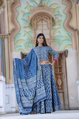 craftwell studio Self Design Stitched Lehenga Choli(Multicolor)