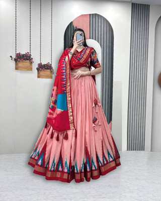 RADHVI BIZ Self Design Semi Stitched Lehenga Choli(Multicolor)