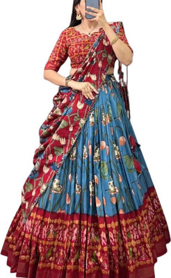 AAYUSHYAM ENTERPRISE Self Design Semi Stitched Lehenga Choli(Light Blue)